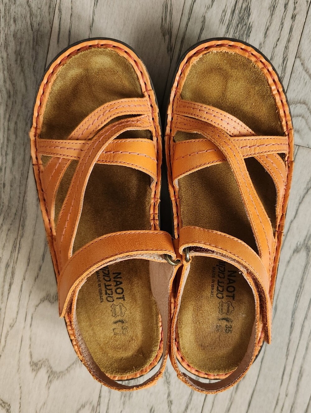 NAOT Paris Leather Comfort Sandals | EU 35 /Orange